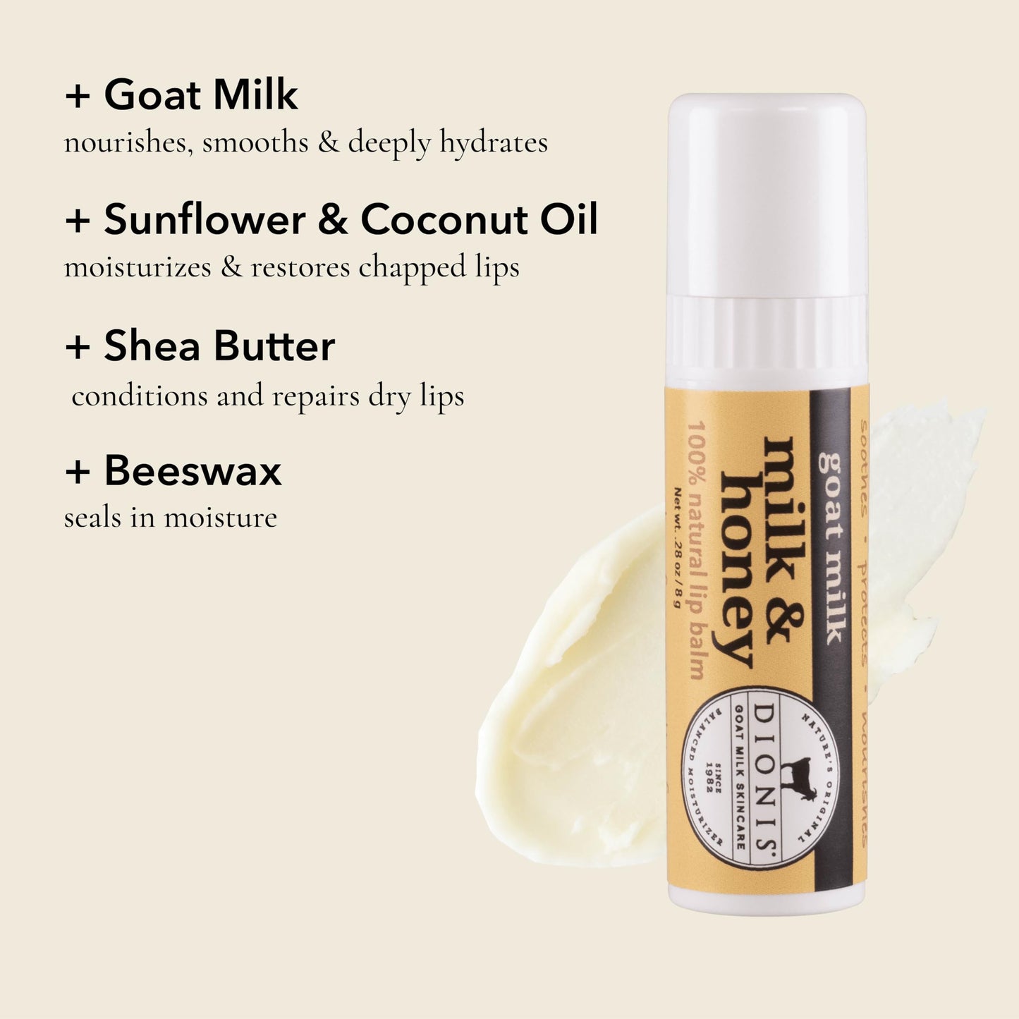 Dionis Goat Milk Deluxe Lip Balm Set - Moisturizing for Dry, Chapped, Lips, Conditioning with Beeswax, Shea Butter, Coconut Oil - Assorted 0.28oz Beauty and Personal Care Dionis