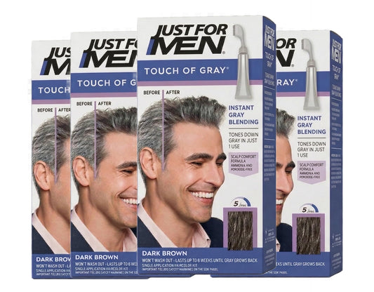 JUST FOR MEN Touch of Gray Hair Treatment T-45 Dark Brown, 1 Each (Pack of 4)