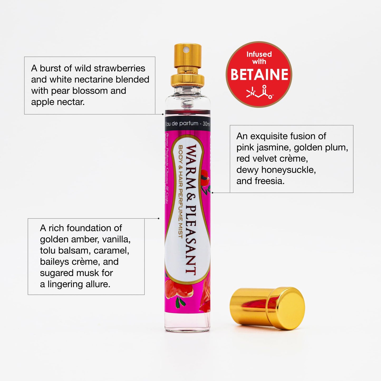 Esha Body & Hair Perfume Mist - Eau de Parfum for Women - Infused with Betaine - Sweet Strawberrys, Nectarine with Golden Amber, Vanilla, and Caramel Beauty & Personal Care Esha