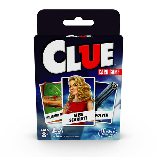 Hasbro Gaming Clue Card Game, 3-4 Player Strategy Game, Fun Summer Activities, Vacation Travel Essentials, Ages 8+