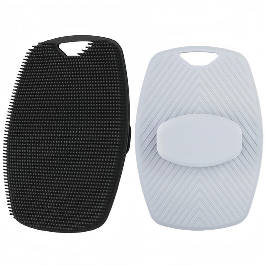 2 Pack Silicone Body Scrubber, Highly Elastic Bristles Handheld Brush for Shower, Lather Well and Gentle Exfoliating, Makes Skin Smooth, for Women Beauty and Personal Care Jopplim