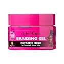 Red by Kiss Braiding Gel Extreme Hold Styler Fixer for Box Braids & Cornrows, Hydrating, Conditioning, Long-Lasting Frizz Control, 4C Moisturizing