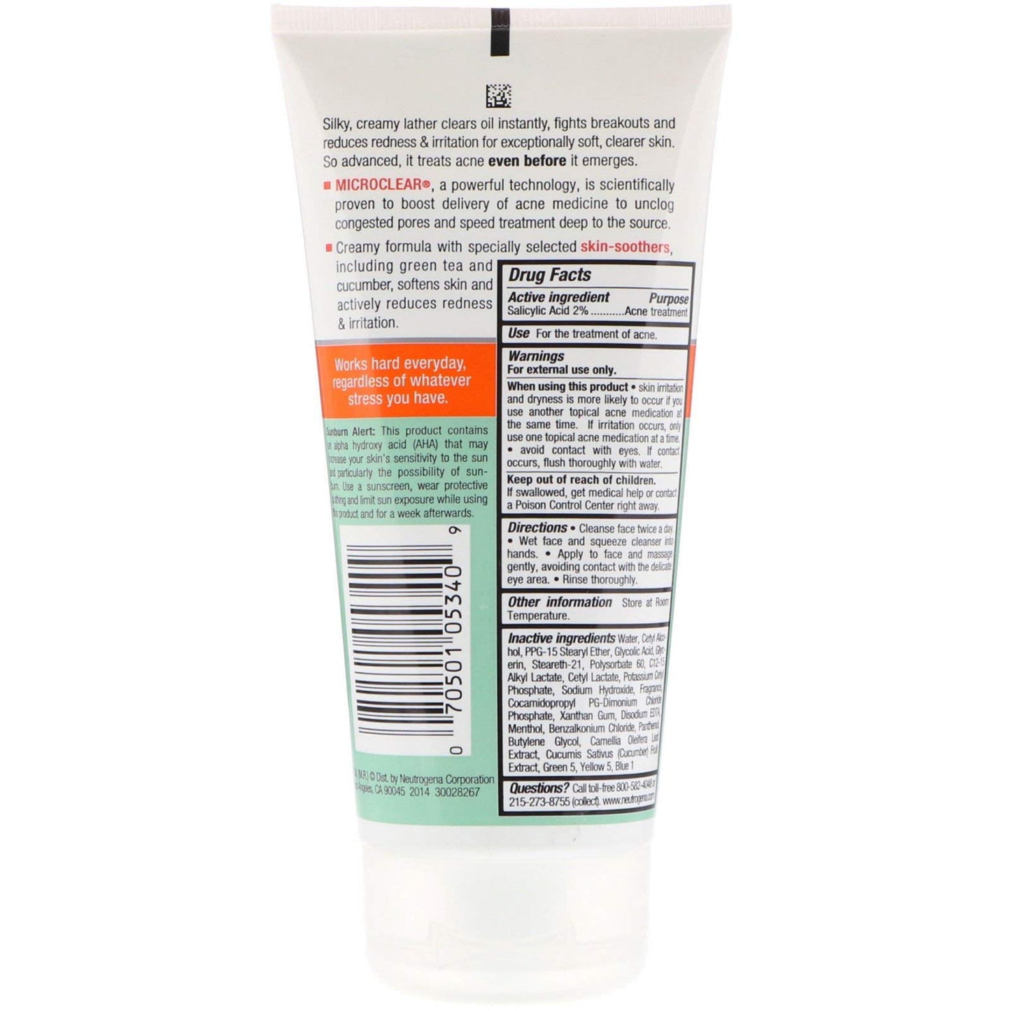 Neut Acne Pwr Crm Wsh Size 6z Neutrogena Acne Stress Control Power Cream Wash