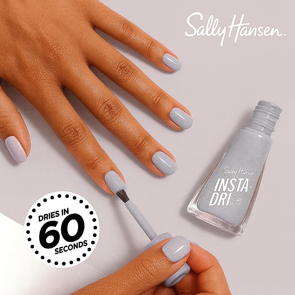 Sally Hansen Insta-Dri, Grease Lightening, Quick Dry, Long Lasting, Opaque, Shiny Black Nail Polish