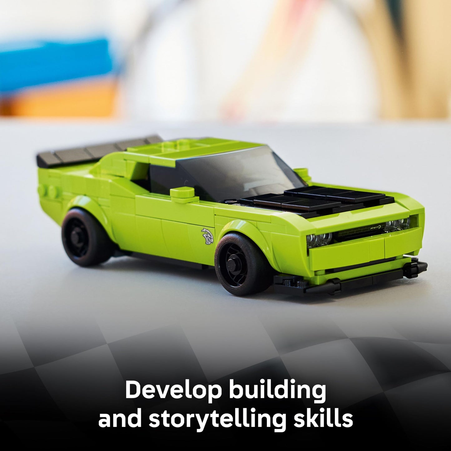 LEGO Speed Champions Dodge Challenger SRT Hellcat, Sports Car Building Toy for Kids Ages 9+, Fun Playset & Gift for Racing Fans, 77237