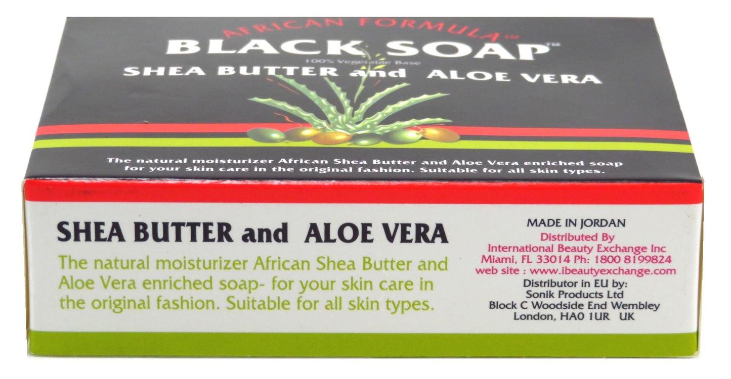African Formula Black Soap 3.5 Ounce Shea Butter & Aloe Vera (Pack of 2)