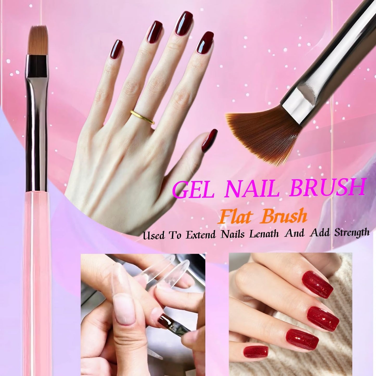 8Pcs Nail Art Brushes Set, 5 Art Liners & 3 Multi-Shape Gel Builder Brushes Beauty and Personal Care Lykjdnz