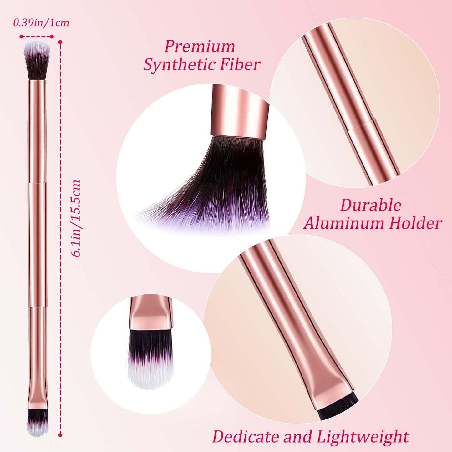 24 Pcs Eyeshadow Smudge Brush 2 in 1 Eyeshadow Double Ended Concealer Brush Under Eye Small Soft Firm Pointed Foundation Makeup Applicator