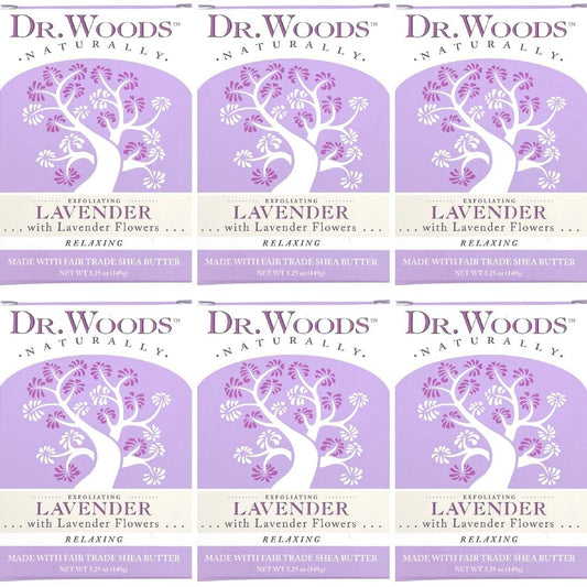 Dr. Woods Exfoliating Lavender Bar Soap with Organic Shea Butter, 5.25 oz (Pack of 6) Beauty & Personal Care Dr. Woods