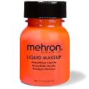 Mehron Makeup Liquid Makeup | Face Paint and Body Paint Perfect for Halloween, Cosplay I Air Brush Compatible Body Paint (1 oz) (Glow Orange)