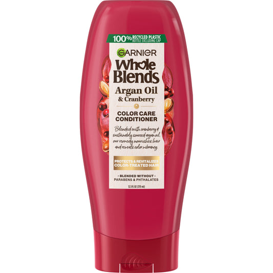 Garnier Whole Blends Color Care Conditioner with Argan Oil & Cranberry Extracts, 12.5 Fl Oz, 1 Count (Packaging May Vary)