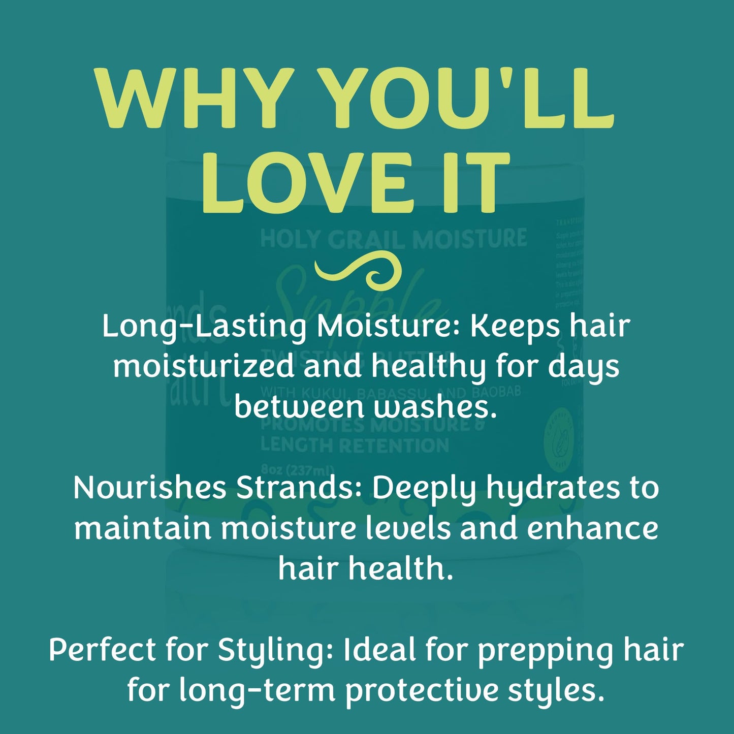 Strands of Faith Moisturizing Supple Twisting Butter | Holy Grail Collection | Including Babassu, Kukui, and Baobab Oil | Hydrates & Revitalizes