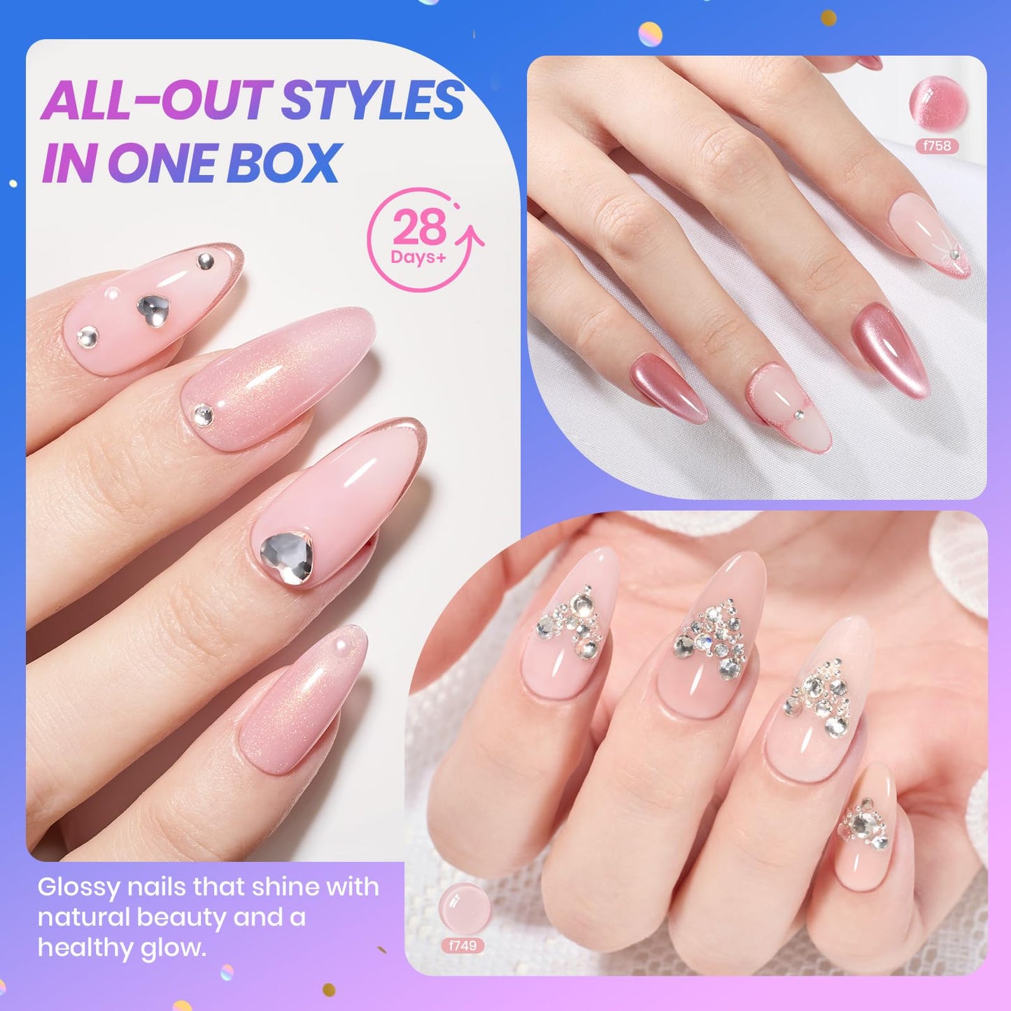 Beetles Jelly Gel Nail Polish Set - Gift Box Nude Sands Collection 75 PCS Jelly Nail Polish Kit Nude Pink Milky White Glitter Silver Cat Eye Base Beauty and Personal Care beetles Gel Polish