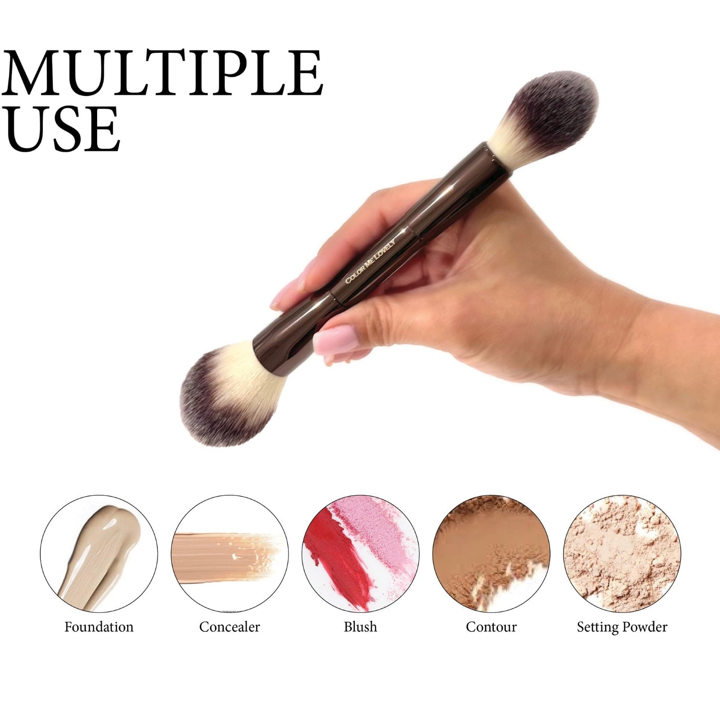 COLOR ME LOVELY Makeup Blending Brush, Double-Sided, Synthetic Bristles