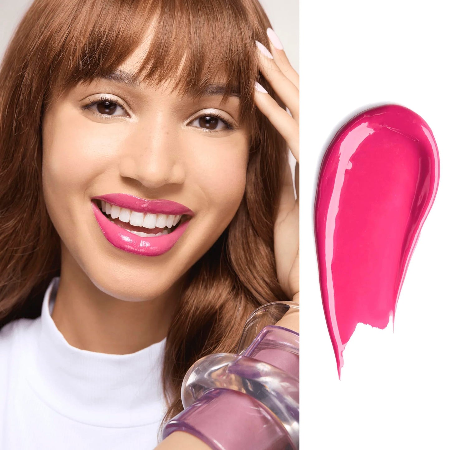 Gerard Cosmetics Supreme Lip Creme Electric Rose, Highly Pigmented, Fully Opaque, Hot Pink Lip Gloss, Nourishing, Hydrating, Liquid Lipstick for Full