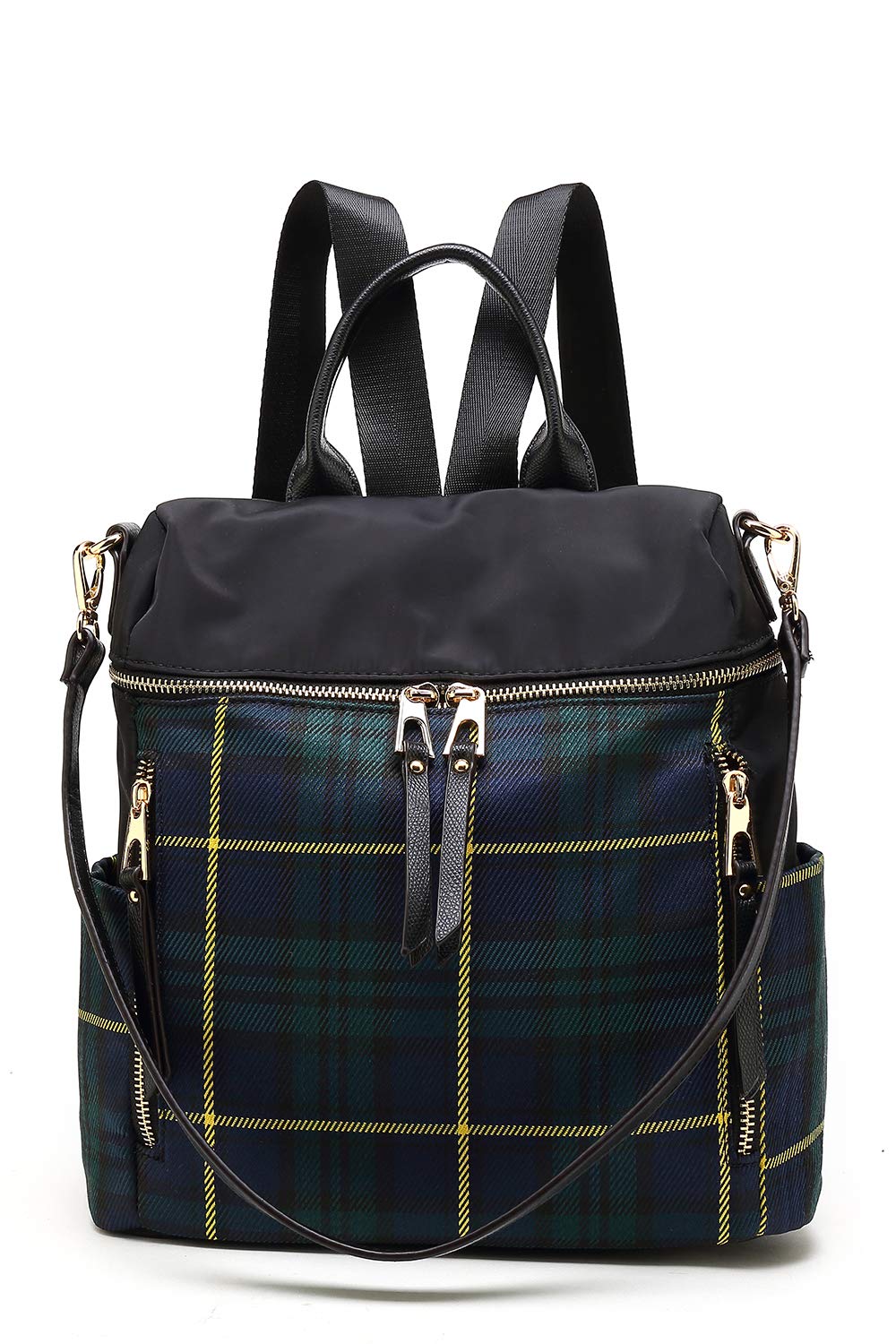 MKF Collection Nishi Plaid Backpack Waterproof Laptop Backpack for Travel Daypack Nylon By Mia K