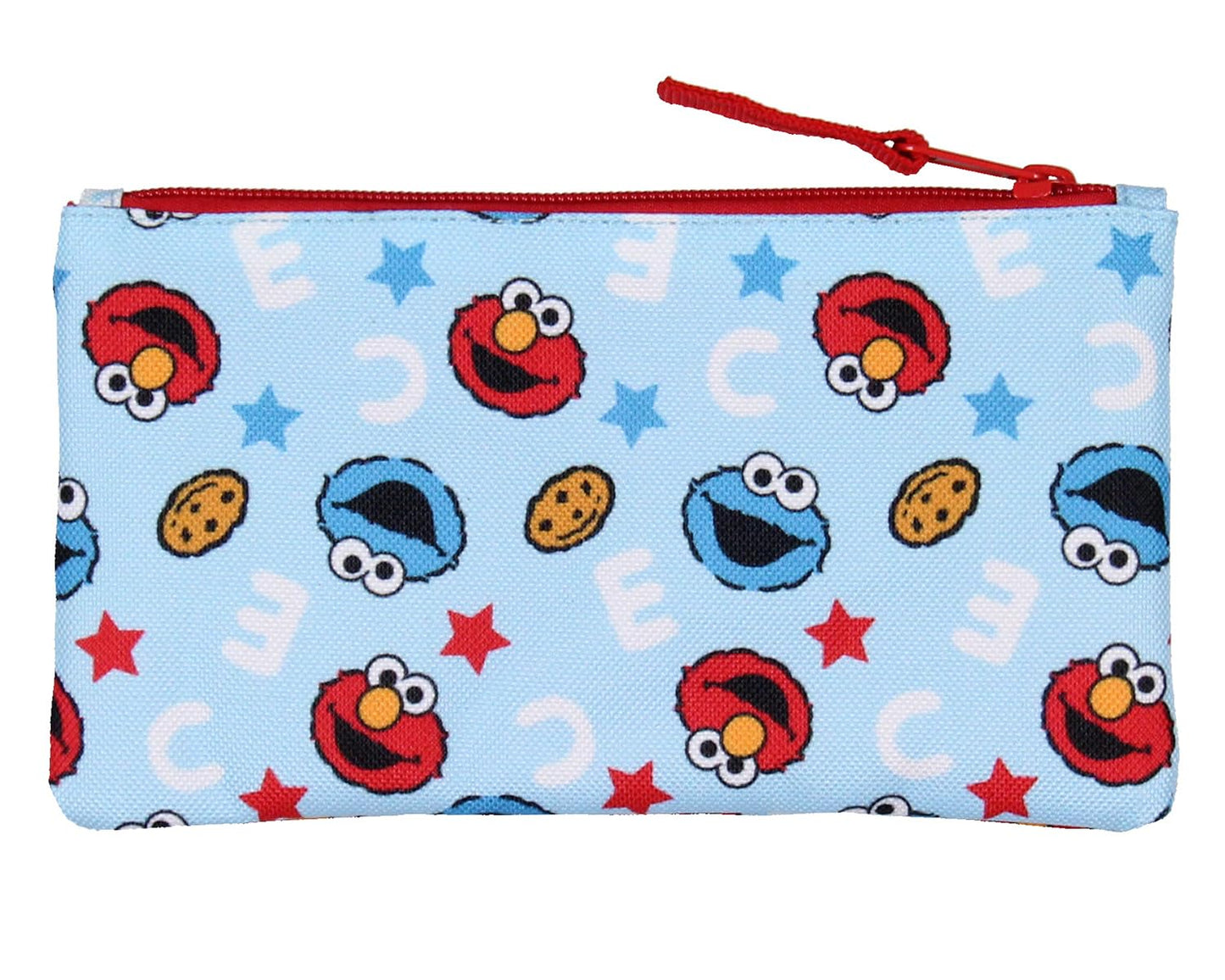 INTIMO Sesame Street ABC Cookie Monster Elmo 3 PC Backpack Lunch Box Pencil Pouch