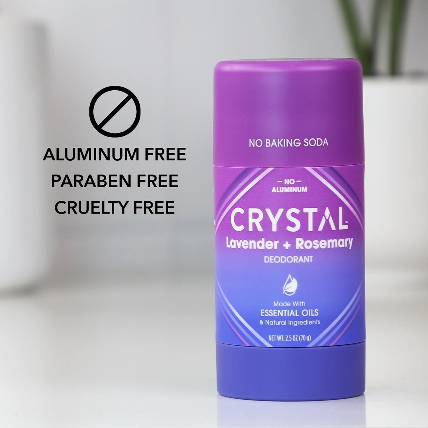 Crystal Magnesium Solid Stick Natural Deodorant, Non-Irritating Aluminum Free Deodorant for Men or Women, Safely and Effectively Fights Odor, Lavender Beauty and Personal Care Crystal Essence
