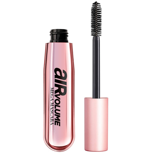 L'Oreal Paris Makeup Air Volume Mega Mascara, Lightweight & Long-lasting Volumizing Mascara for Voluminous Eyelashes, Washable Blackest Black, 0.3 Fl