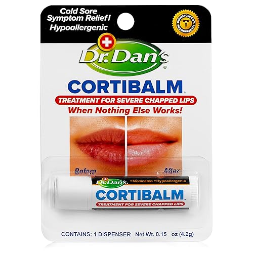 Dr. Dan's Cortibalm-1 pack- for Dry Cracked Lips - Healing Lip Balm for Severely Chapped Lips - Designed for Men, Women and Children