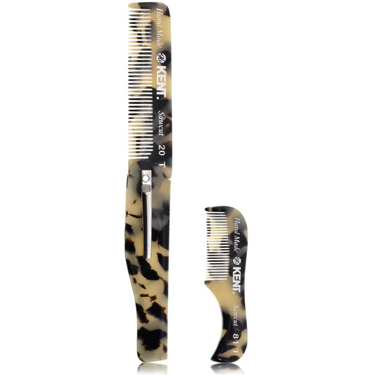 Kent Set Men's Hair Pocket Combs, 81T X-Small, 20T Fine Tooth Folding Comb. Best Hair, Beard and Mustache Grooming Kit for Travel and Home Care Beauty and Personal Care KENT