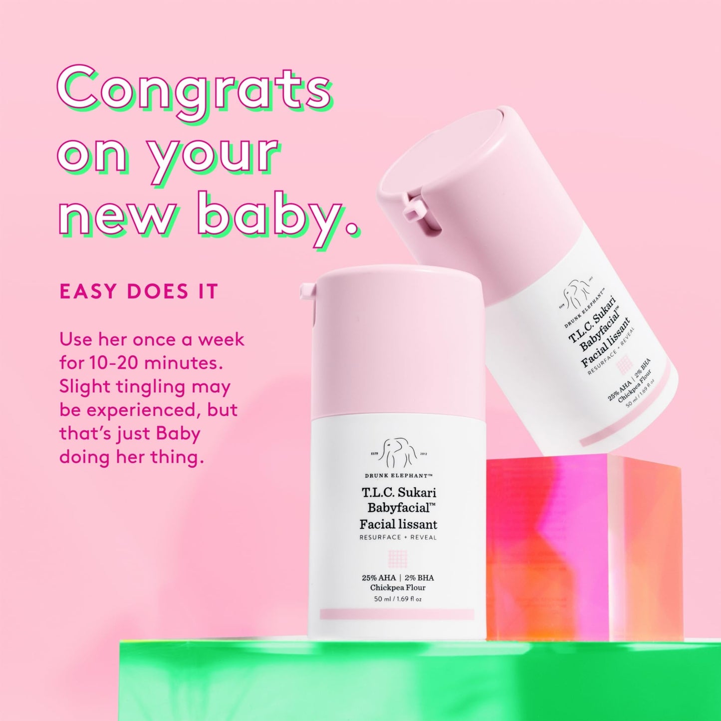 Drunk Elephant T.L.C. Sukari Babyfacial - 50 ml/1.69 fl oz - Exfoliating Face Mask - Clean Clinical Skincare - Cruelty-Free - Dermatologist-Tested