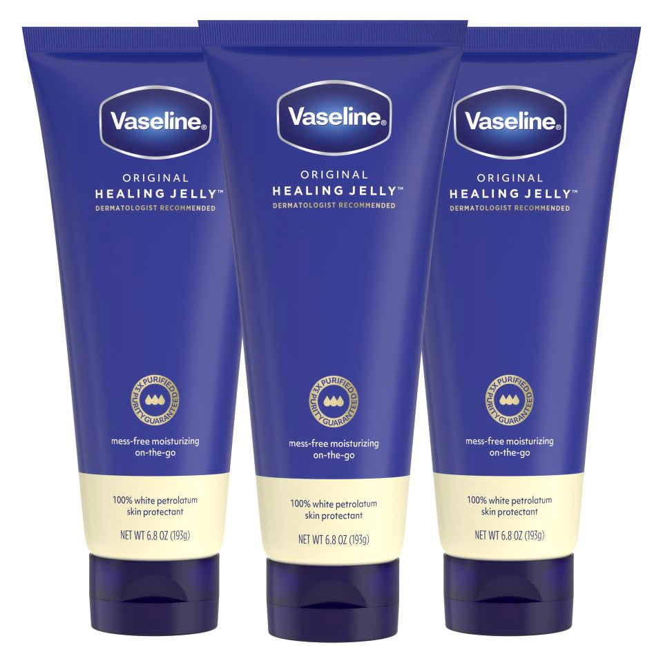 Vaseline Original Healing Jelly 3 Pack White Petrolatum Skin Protectant for Mess-Free Moisturizing On-the-Go, with 3x Purified Purity Guaranteed Beauty and Personal Care Vaseline Default Title