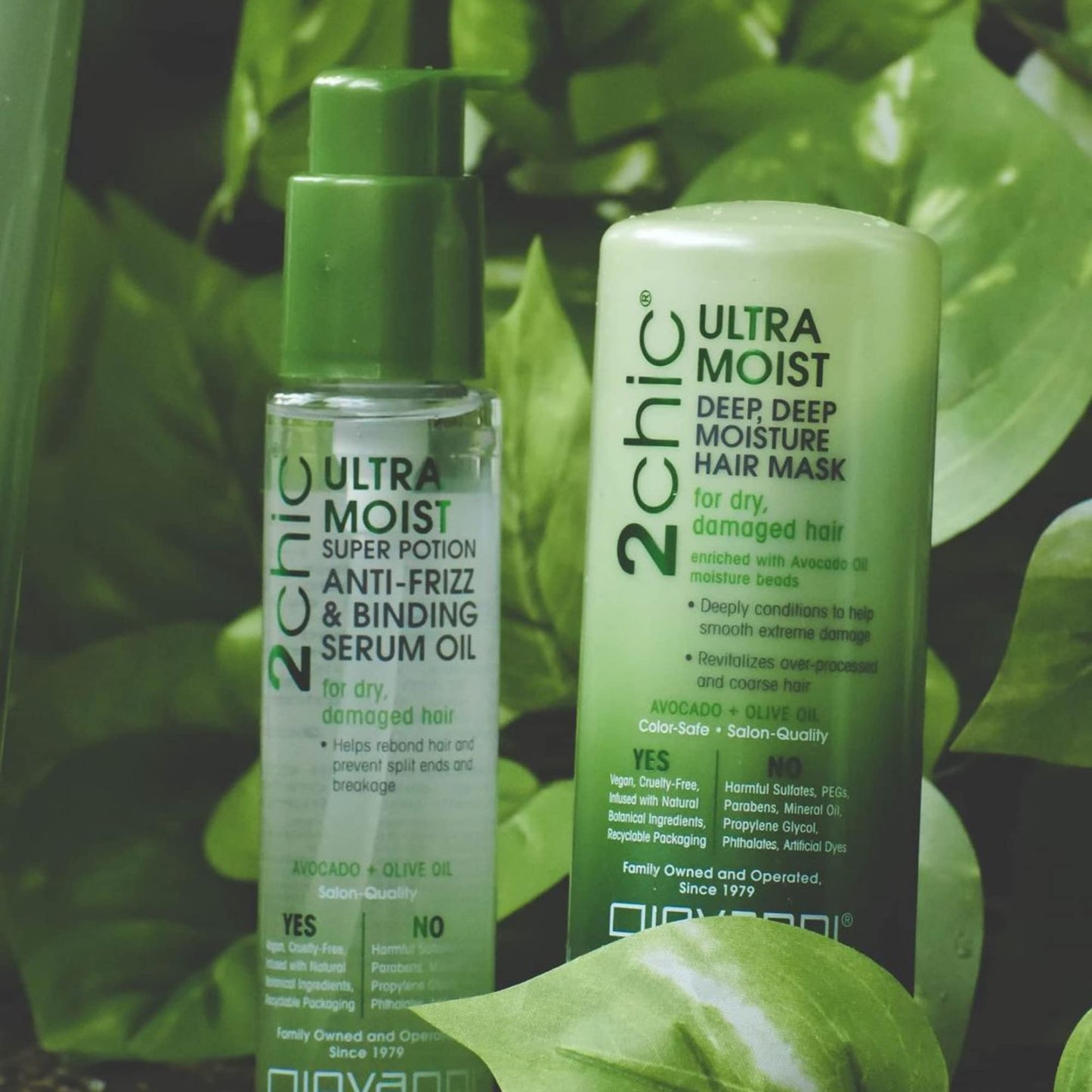 GIOVANNI 2chic Ultra-Moist Dual Action Protective Leave-In Spray - Protects from Heat Styling Breakage, Avocado & Olive Oil, Aloe Vera, Shea Butter