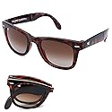 Foldies Classic Folding Sunglasses Polarized, UV400, UVA, UVB Protection for Men Women, Folding Sunglasses Leather Case