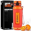 SQUATZ 40 Oz Poseidon Series Water Bottle for Protein and Fruit Shakes - Premium Quality Wide Mouth Gym Flask Fruit Infuser Strainer, Carrying Strap…
