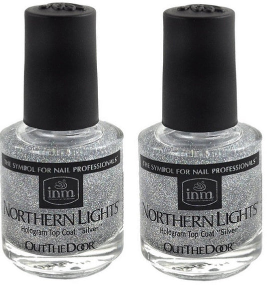 INM Northern Lights Hologram Silver Top Coat 2x Beauty & Personal Care INM