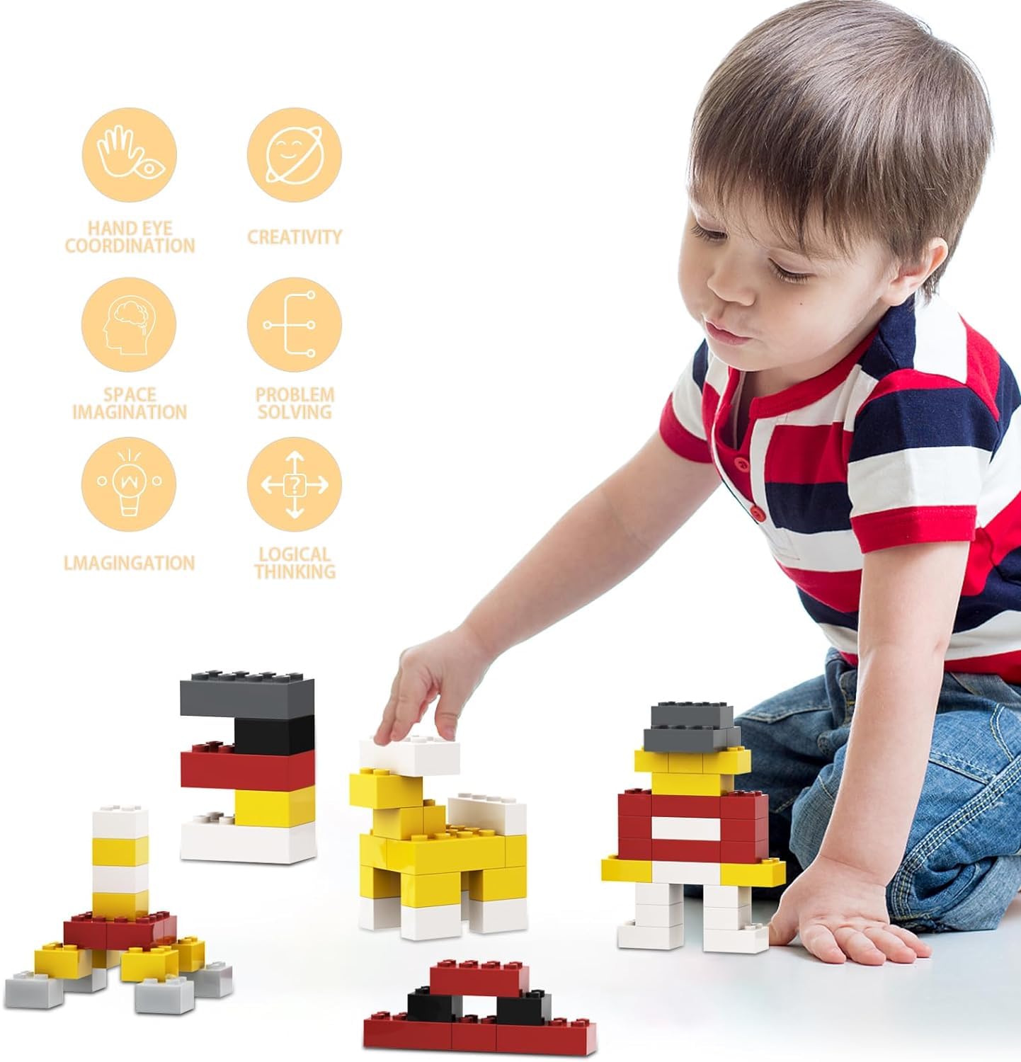 300 Piece Brown Bricks Bulk Assortment Pack - 12 Size Brown Brick Accessories for Building, Compatible with Lego Parts and Pieces