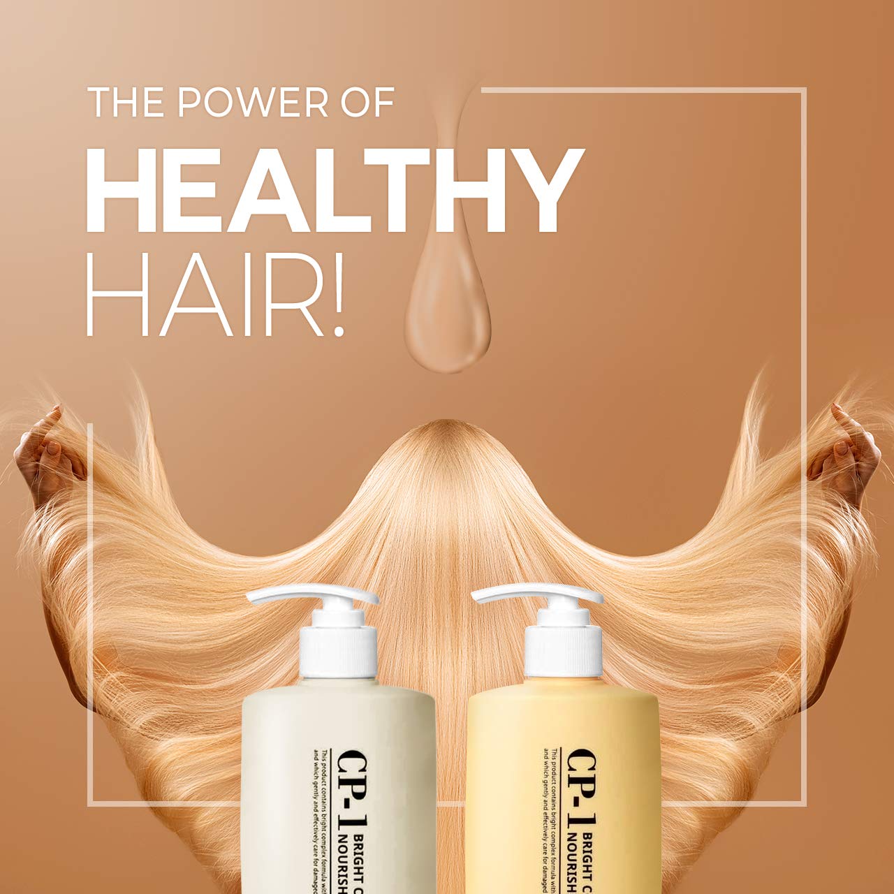 CP-1 Protein Nourishing Care Shampoo + Conditioner 500ml+500ml Set for Dry Damaged Hair with Keratin, Protein, Ceramide, Argan Oil, Spa Products