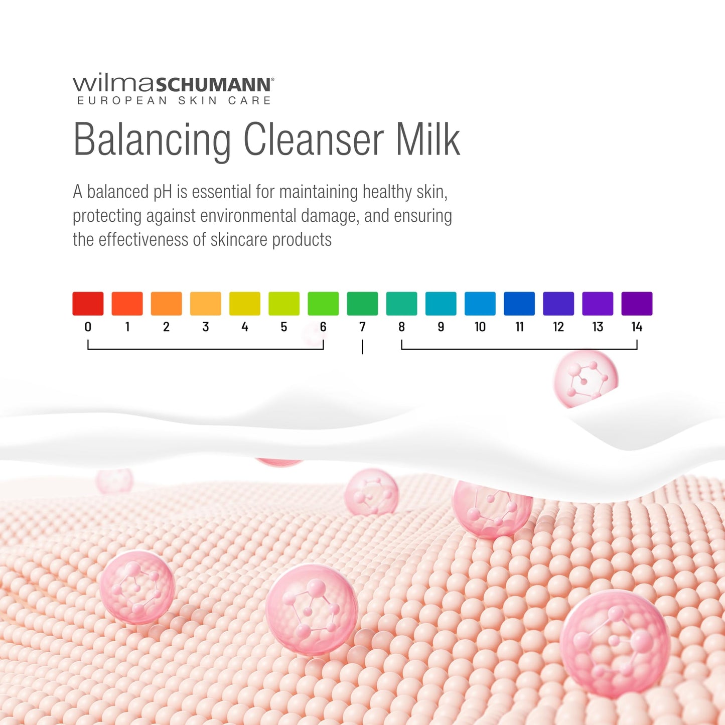 WILMA SCHUMANN Balancing Facial Cleanser Milk, Daily Face Wash, Facial Cleanser for Normal Skin, 7 oz