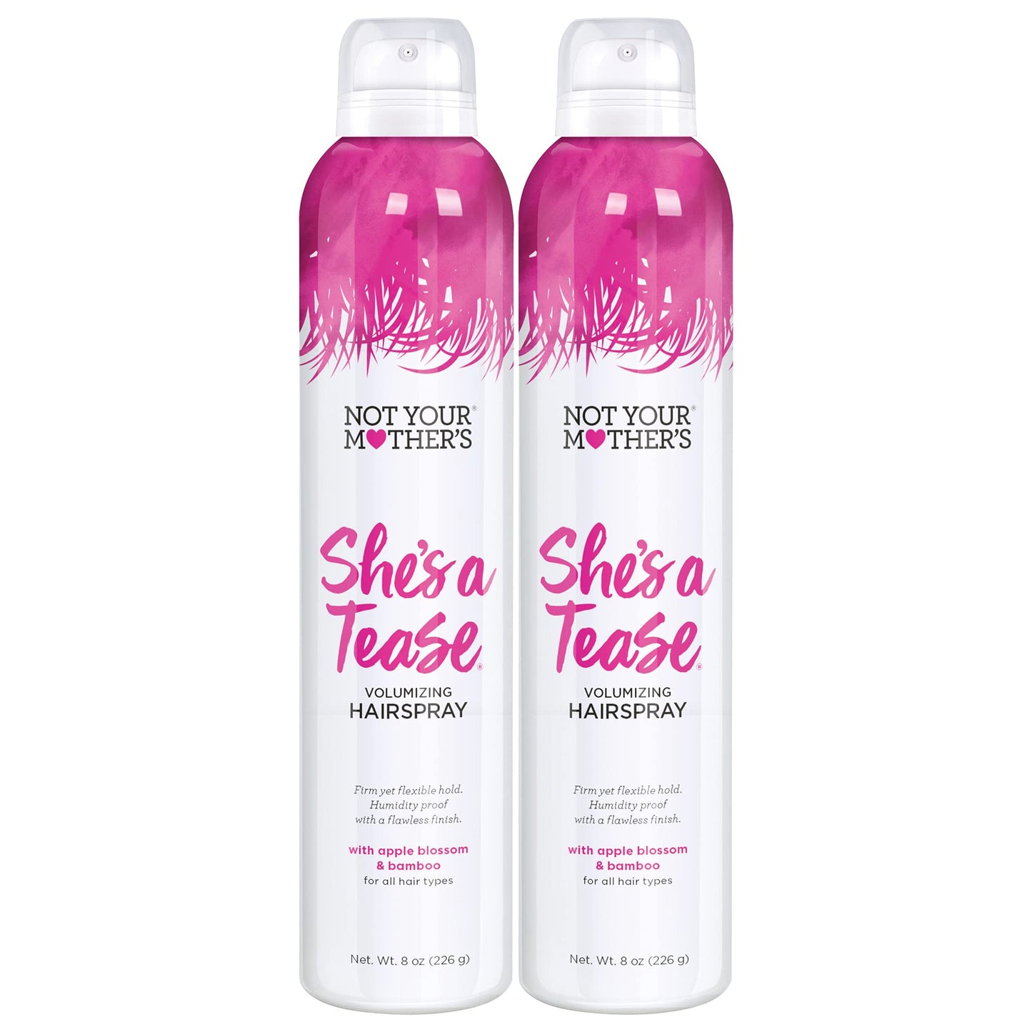 Not Your Mother's She's a Tease Hairspray (2-Pack) - 8 oz - Volumizing Hairspray - Firm Yet Flexible Hold, Humidity Proof, Flawless Finish,8 Ounce