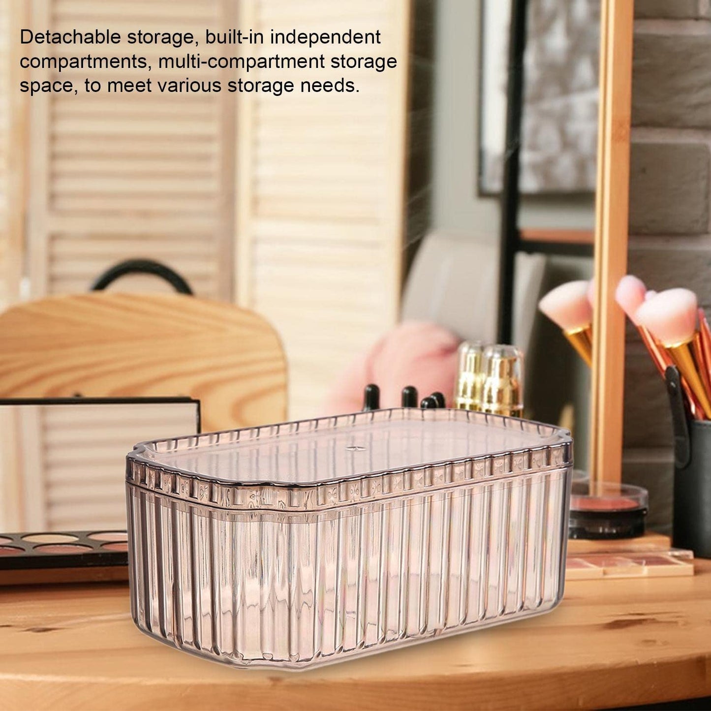 ANZAGA Makeup Storage,Jewelry Box Makeup Case Organizer - Portable Jewelry Display Case 3 Layer Stackable Case for Women Necklaces Rings Watches…