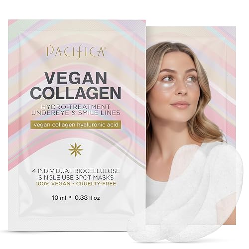 Pacifica Undereye & Smile Mask Set - Vegan Collagen Hydro Treatment with Hyaluronic Acid, Hydrating for Dark Circles, Dry & Combination Skin, Vegan