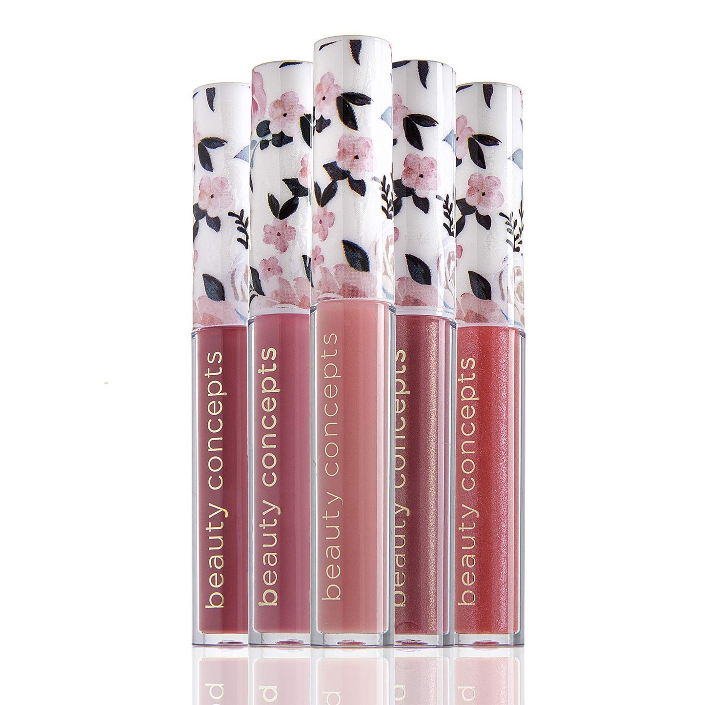 Beauty Concepts Lip Gloss Collection - Shimmering, Glossy Lip Makeup Set for a Radiant Finish, Floral Collection