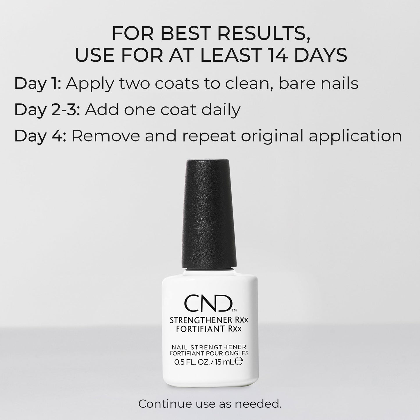 CND™ Strengthener RXx, Nail Strengthener for Tougher, Stronger Nails & Protection for Thin Nails, Stocking Stuffer for Women, 0.5 Fl Oz