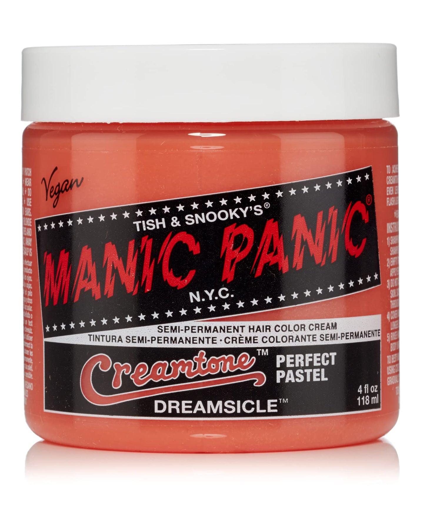 MANIC PANIC Creamtone Dreamsicle Semi Permanent Hair Color for Women & Men - Perfect Pastel Creamy Orange Hair Dye - Lasts 2-4 Weeks - Vegan