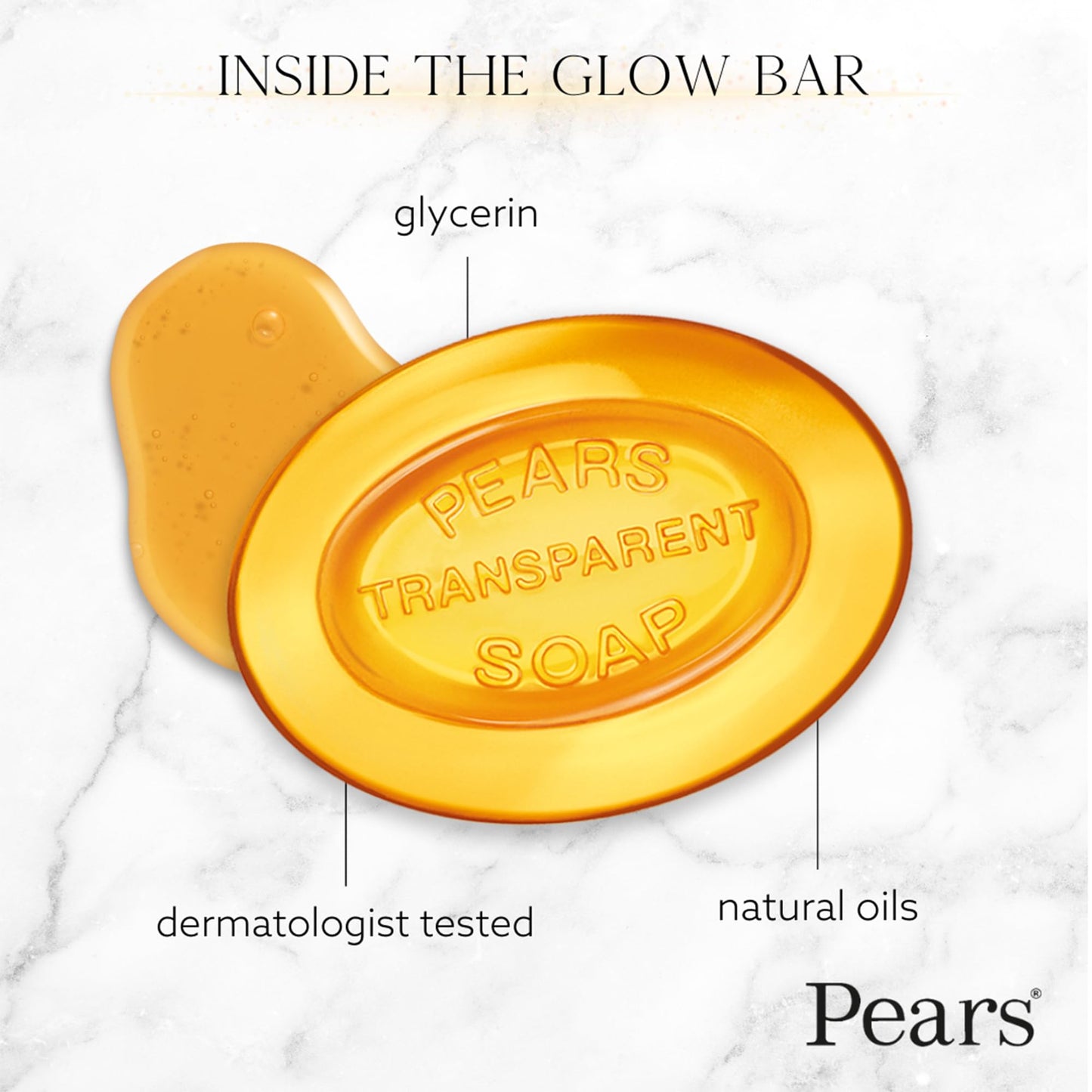 Pears Soap, Pure & Gentle with Natural Oils, 24-Pack - Transparent Amber Glycerin Soap for Pampered, Glowing Skin, 4.4 Oz Ea