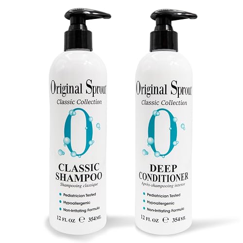 Original Sprout Classic Shampoo and Conditioner Set, Vegan Conditioner and Sulfate Free Shampoo for All Hair Types, 12 fl. oz Bottle, (Pack of 2)