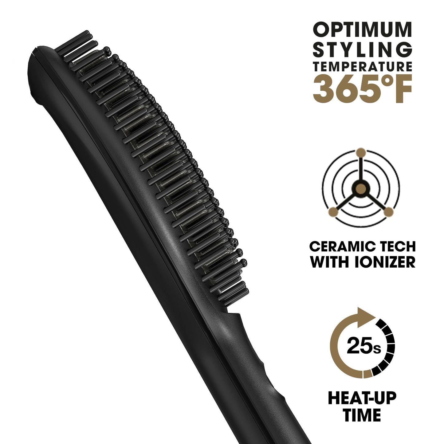 ghd Glide Smoothing Hot Air Brush - Professional 1.25” Ceramic Brush with Ionizer for Frizz-Free Styling on Dry Hair - 365ºF Safe Heat Technology