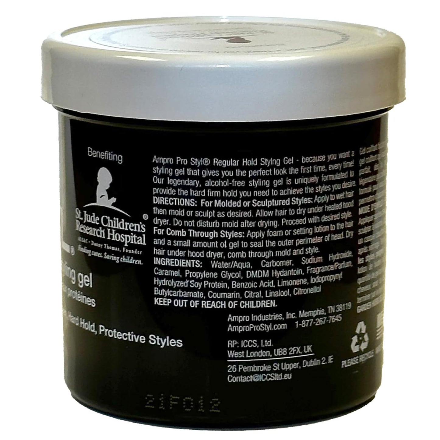 AmPro Pro Styl Styling Gel - Non-Flaking, Alcohol Free, Vegan Formula - Flexible, Touchable Hold for All Hair Textures - Regular - 2 pc