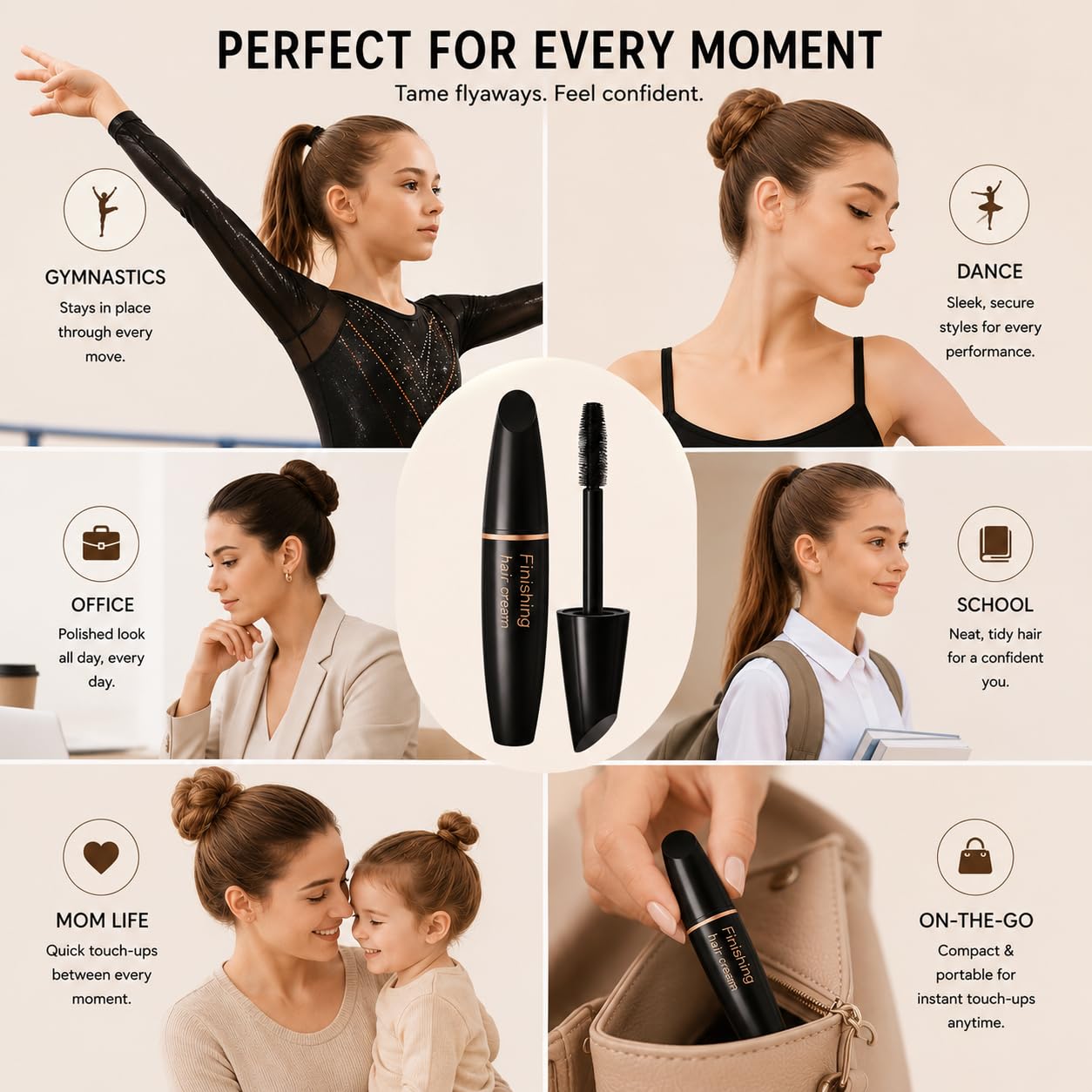 BestLand 2 Pcs Hair Finishing Stick, Hair Mascara Flyaway Hair Tamer Stick, Refreshing Not Greasy Feel Shaping Gel, Wax Fixer for Bangs, Edges, Frizz Beauty and Personal Care BestLand