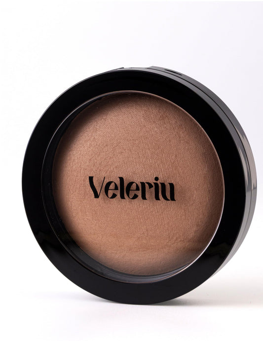 Veleriu Baked Bronzing Powder, Radiant and Matte Finish, Buildable Coverage, Paraben Free (Nevis)