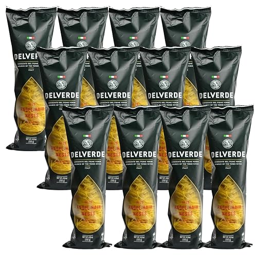 Delverde Artisan Made Angel Hair Nests with Spring Water Certified Kosher 8.8oz 12 pack