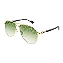 Gucci GG1220S 004 Gold/Green Pilot Men's Sunglasses