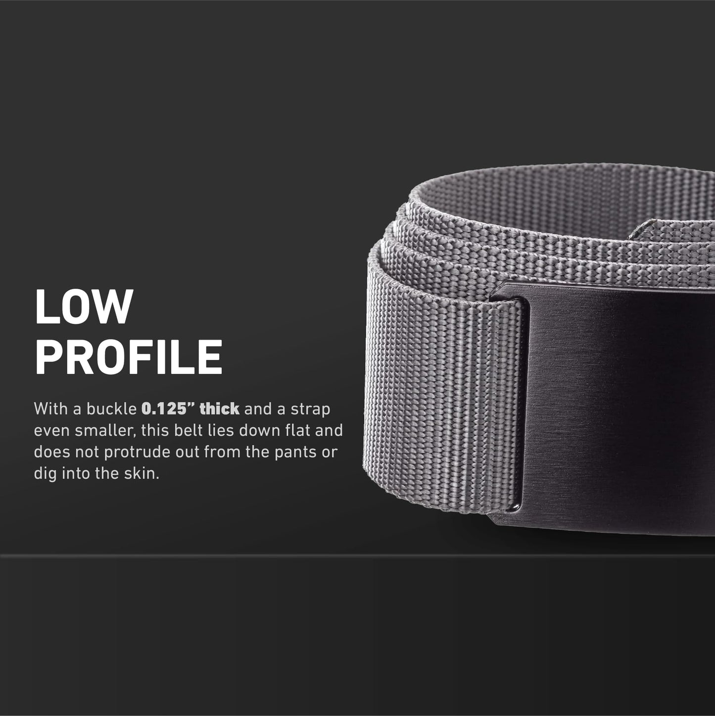 GRIP6 Tactical Belt - No Hole, Nylon Belts for Men and Women - Made in the USA (Ninja)