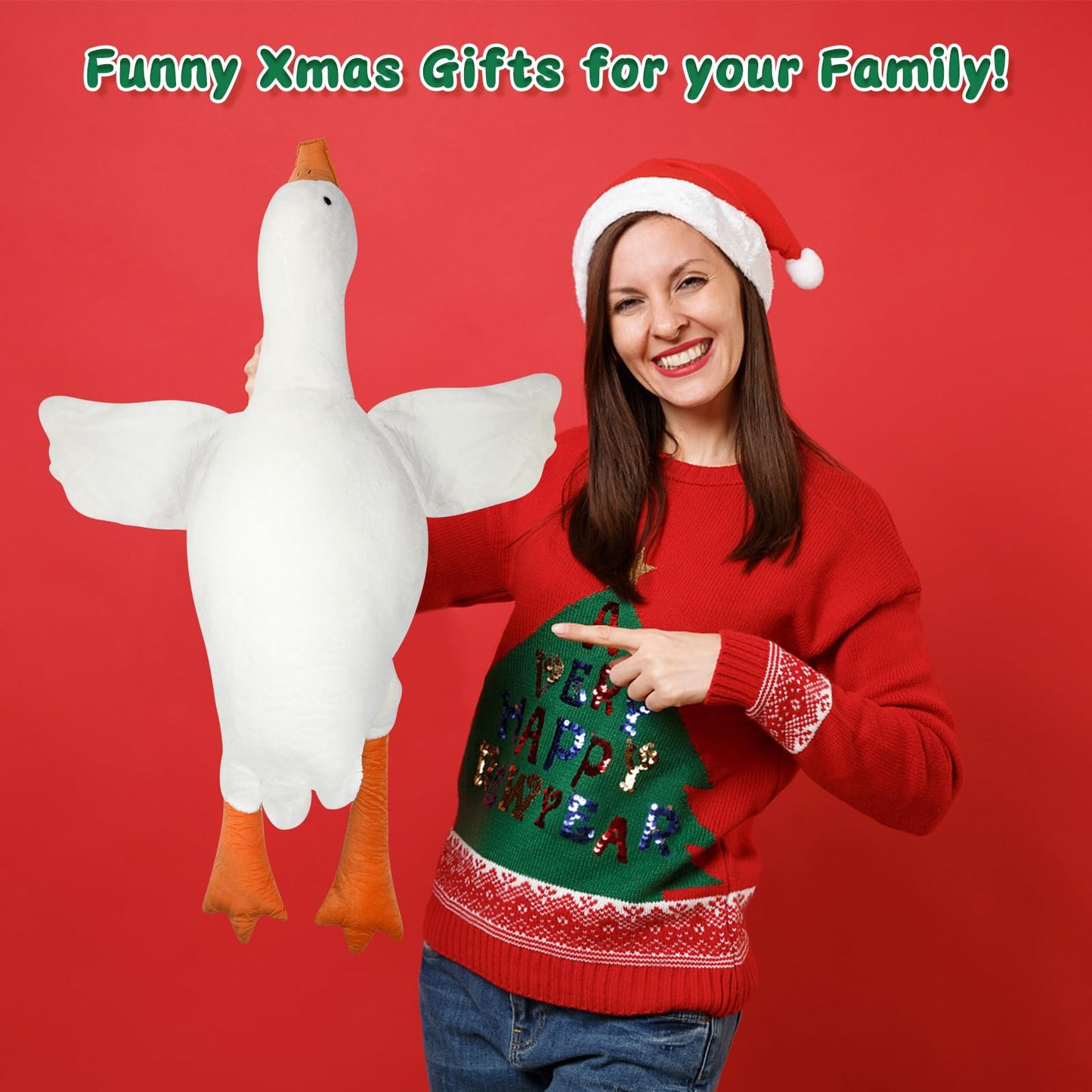 CottonStar Goose Stuffed Animal 20 Inch Cute Duck Plush Toy, Goose Plush Soft Swan Hugging Pillow, Gift for Kids and Friends, White